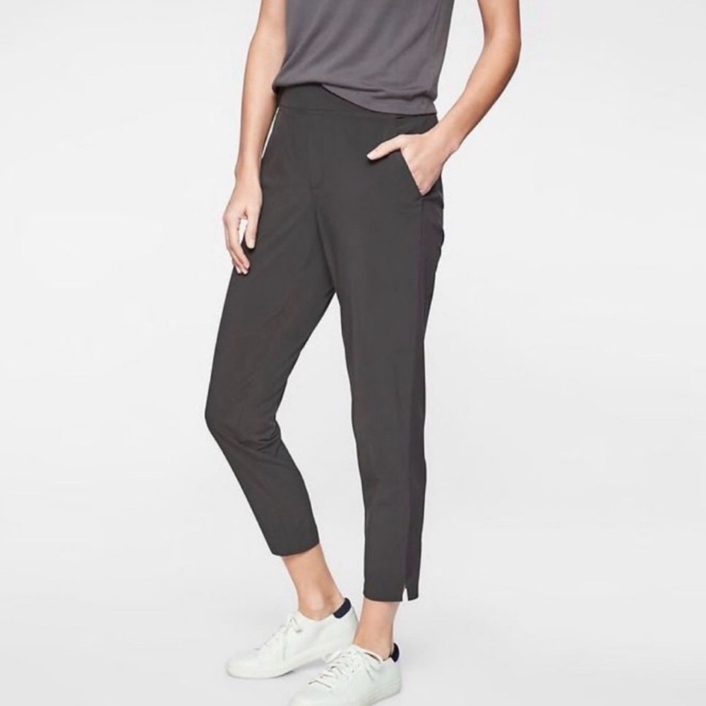 Athleta Womens Brooklyn Ankle Pant Joggers Knit Panels Size 8 Tall Gray
